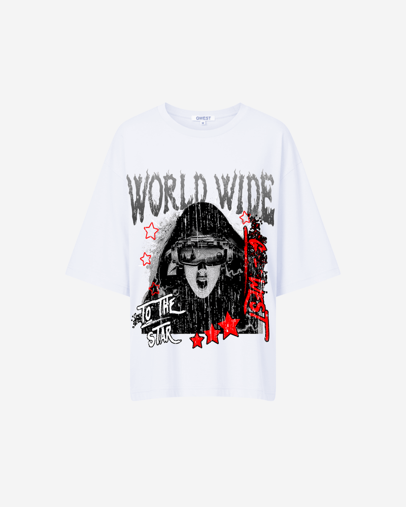 G West Oversized Old World Wide Star T Shirt -WOMEN
