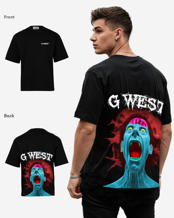 G West Oversized Premium Erupt Brain T-Shirt