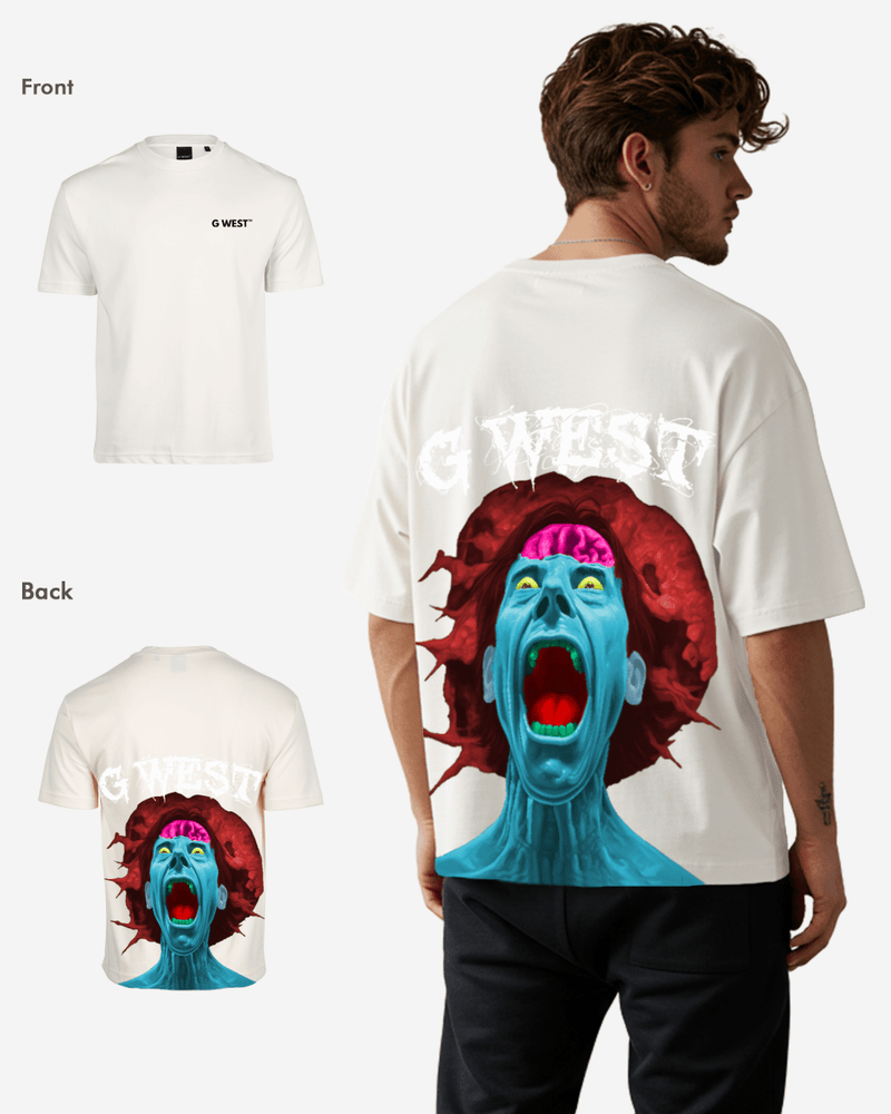 G West Oversized Premium Erupt Brain T-Shirt