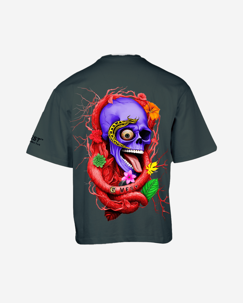 G WEST OVERSIZED PREMIUM SNAKE SKULL T-SHIRT