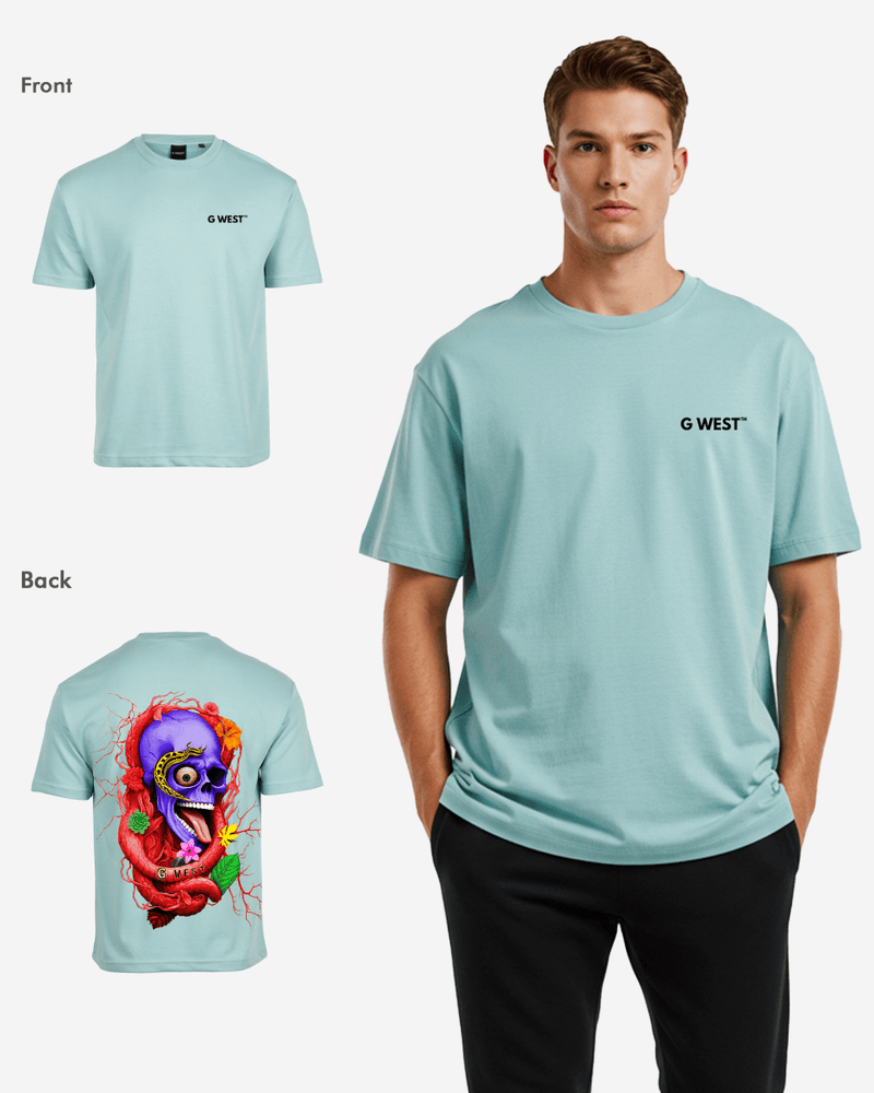 G WEST OVERSIZED PREMIUM SNAKE SKULL T-SHIRT