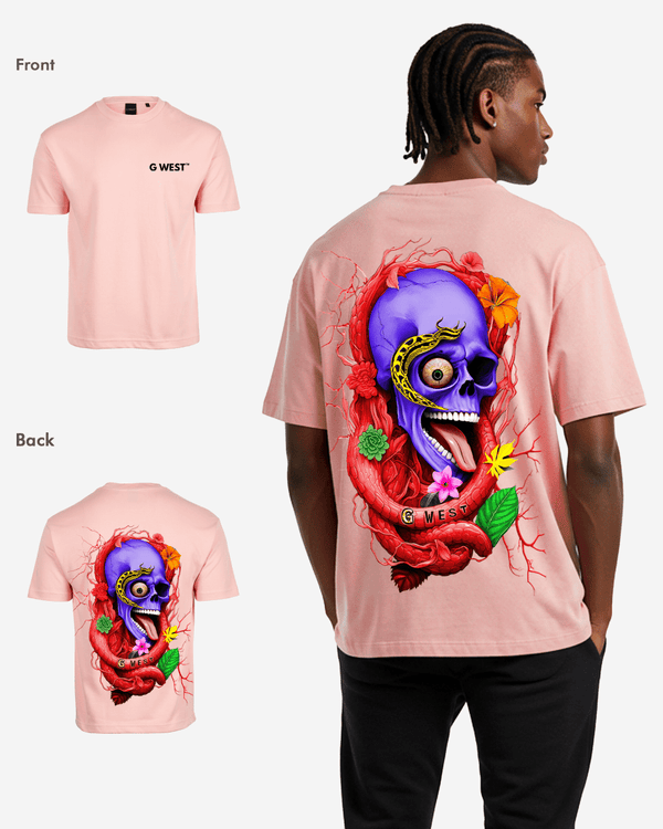 G WEST OVERSIZED PREMIUM SNAKE SKULL T-SHIRT