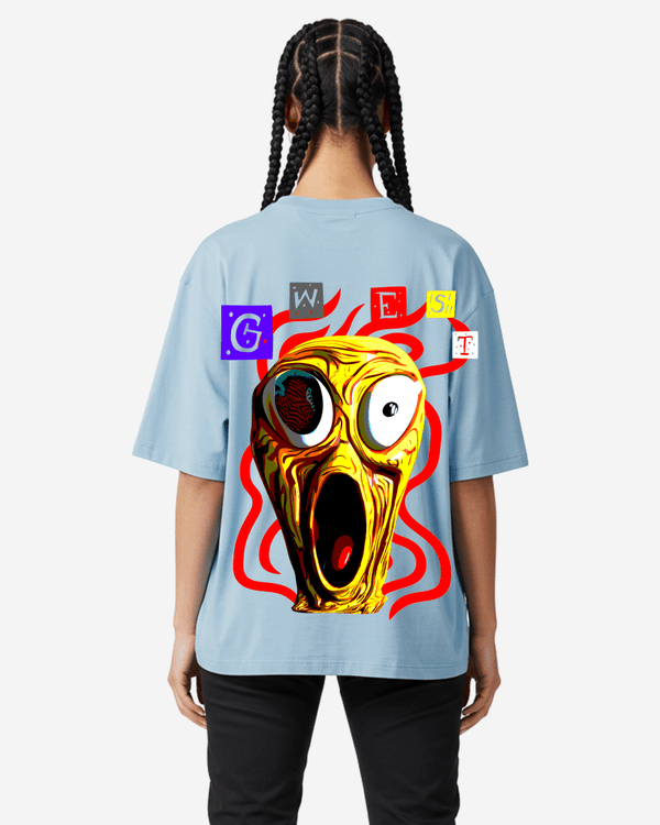G West Oversized Premium T Shirt Scary Face - WOMEN