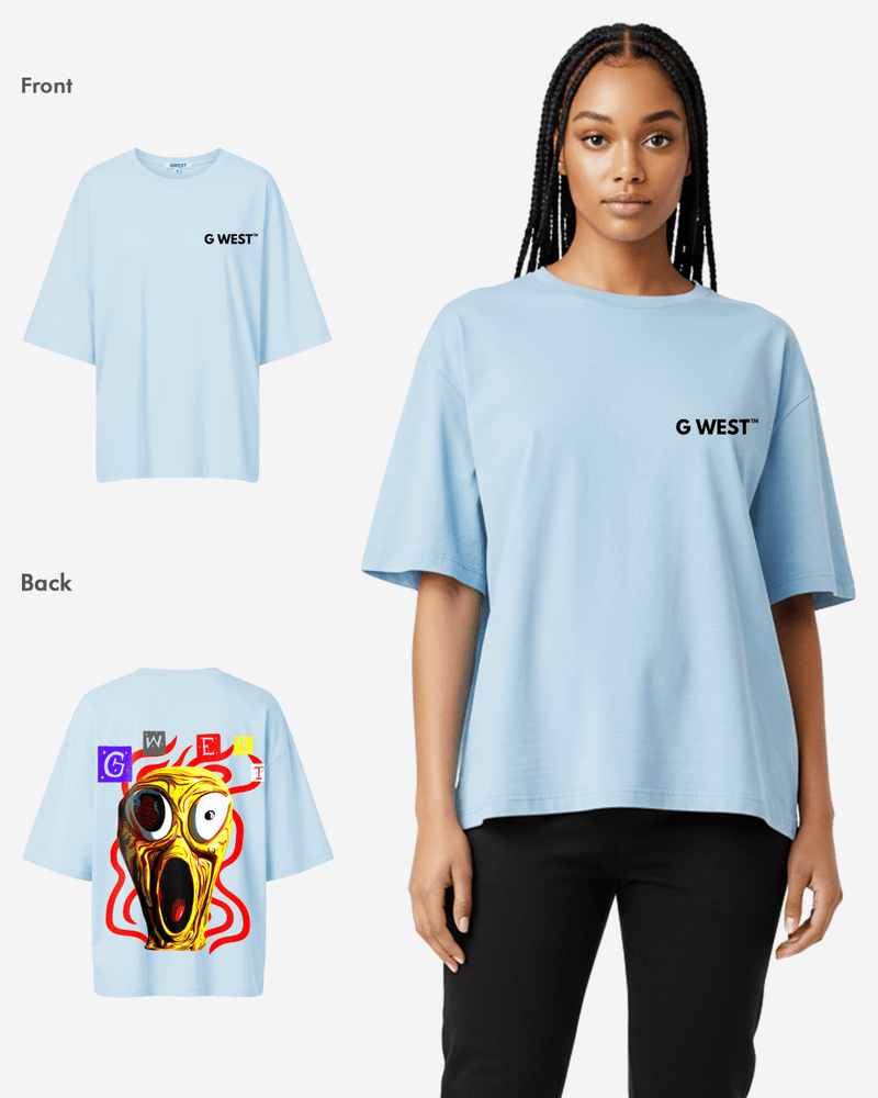 G West Oversized Premium T Shirt Scary Face - WOMEN