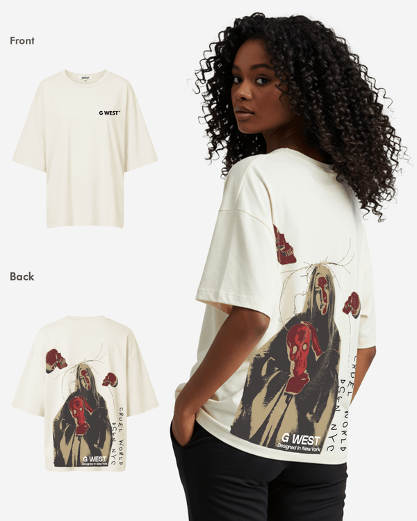 G West Oversized Red Skull Tee - Women