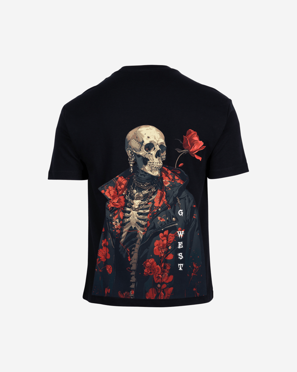 G West Oversized Skull & Rose T Shirt