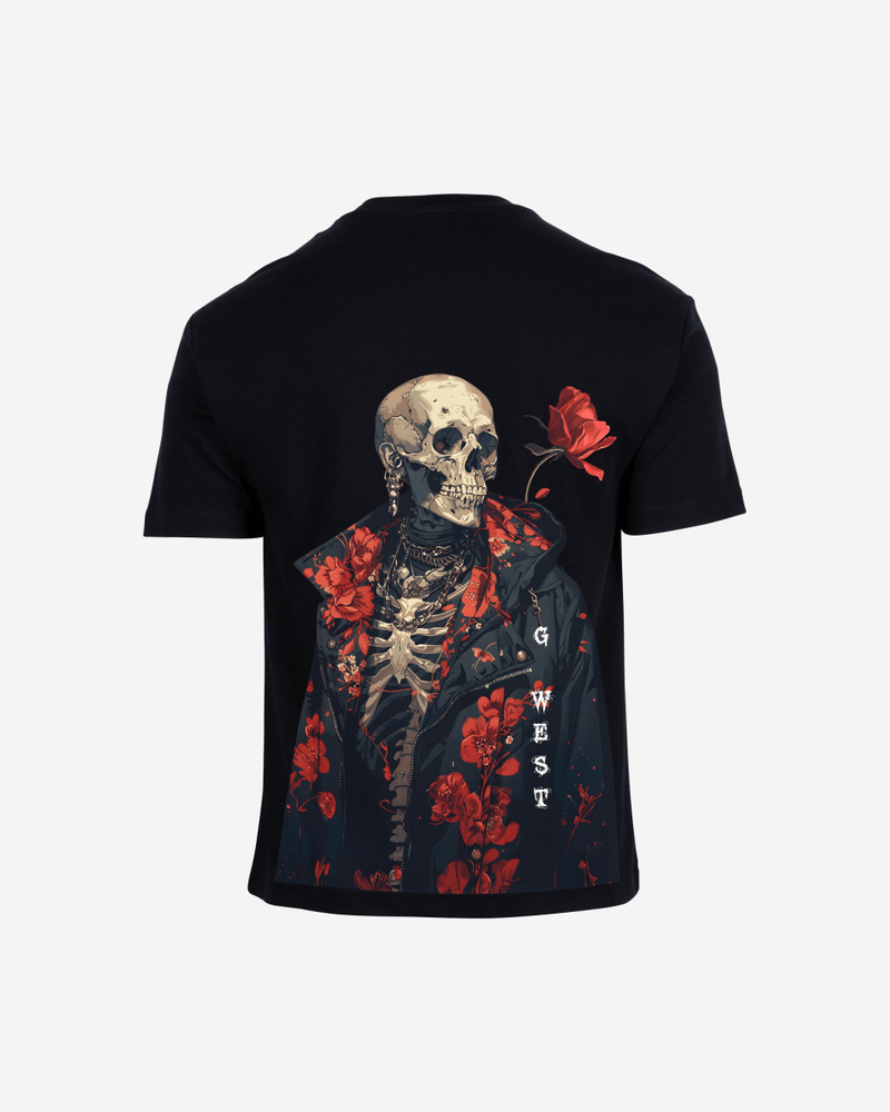 G West Oversized Skull & Rose T Shirt