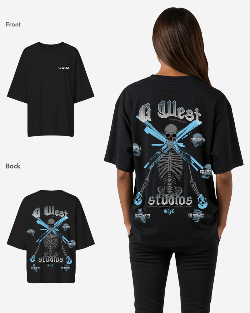 G West Oversized Skull Tee -WOMEN