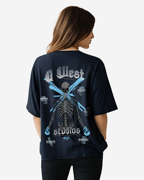 G West Oversized Skull Tee -WOMEN