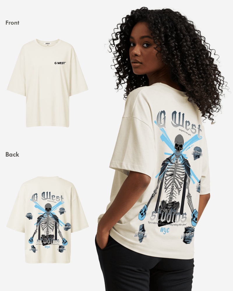 G West Oversized Skull Tee -WOMEN