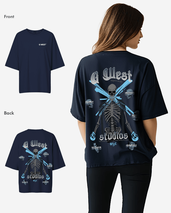 G West Oversized Skull Tee -WOMEN