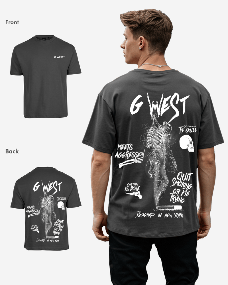 G West Oversized Smoke Skeleton Tee