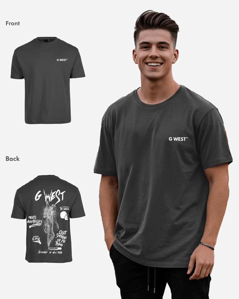 G West Oversized Smoke Skeleton Tee