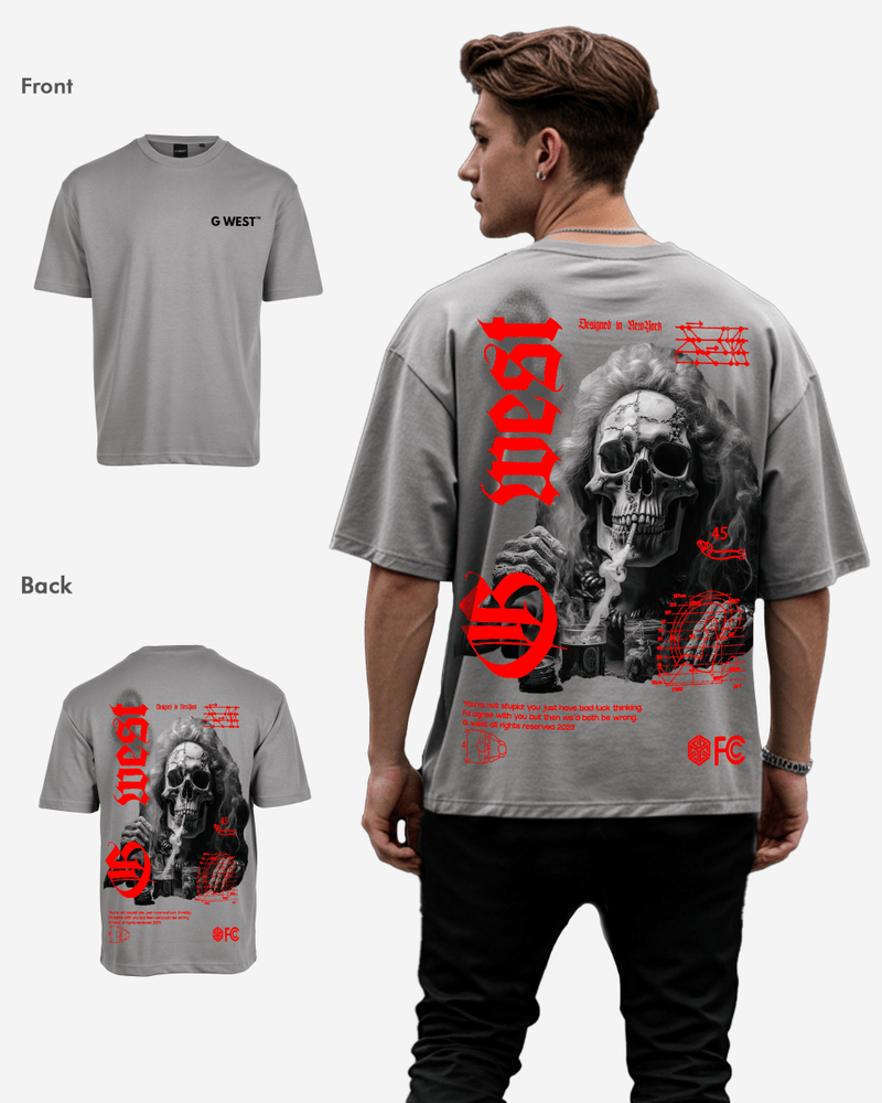 G West Oversized Smoke Skull Tee