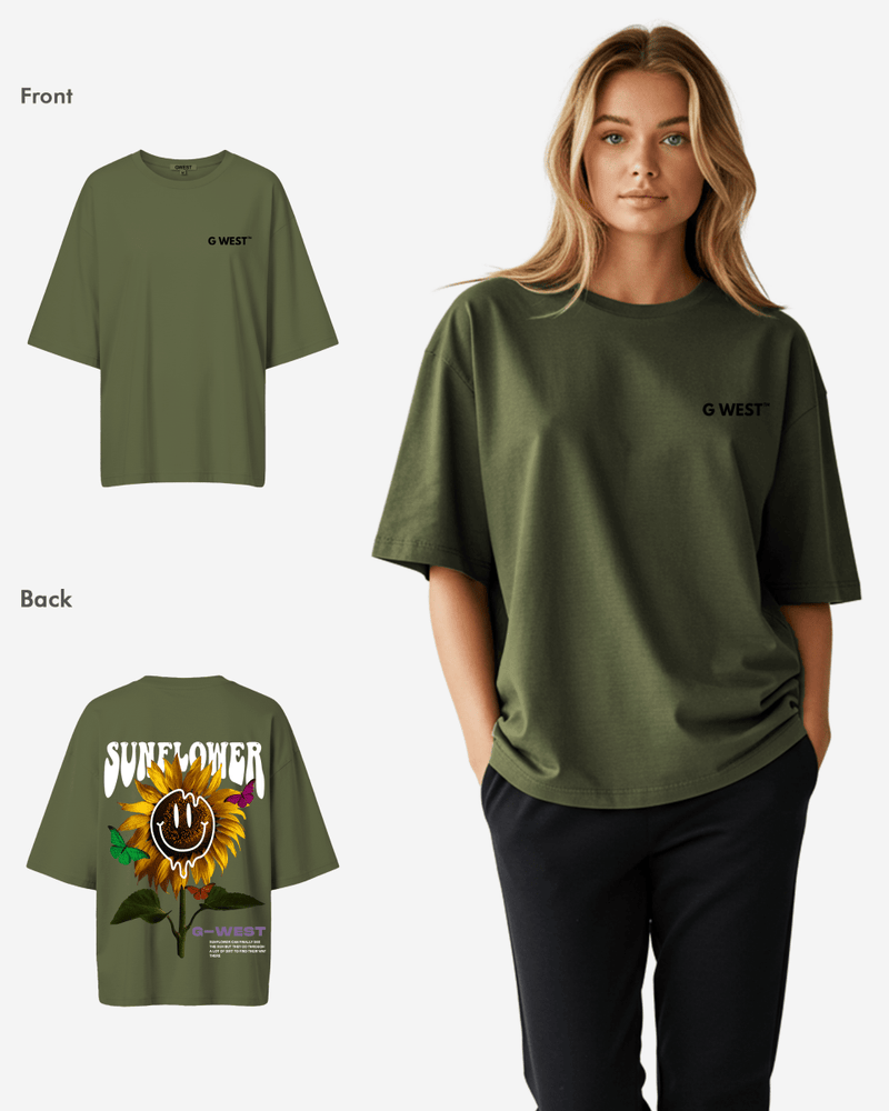 G West Oversized Sunflower Tee -WOMEN