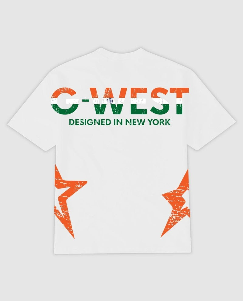 G West Oversized Tee Cricket India Logo T-Shirt : Gwdtfl2403 - 2 Colors