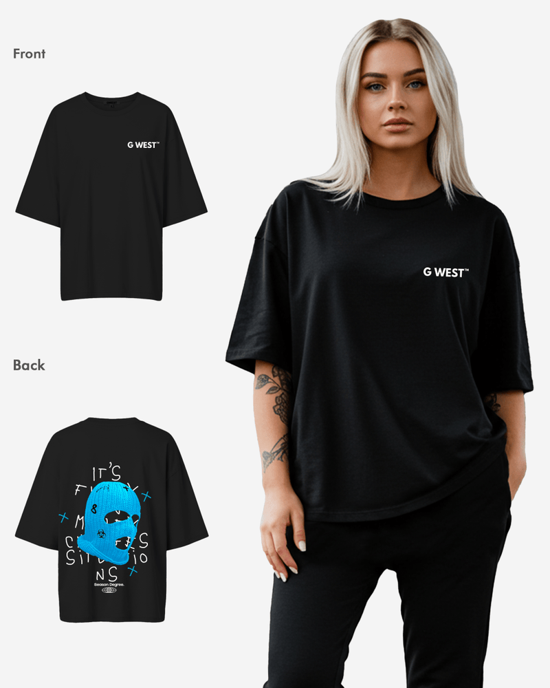 G West Oversized True Blue Ski Mask Oversized Tee -WOMEN
