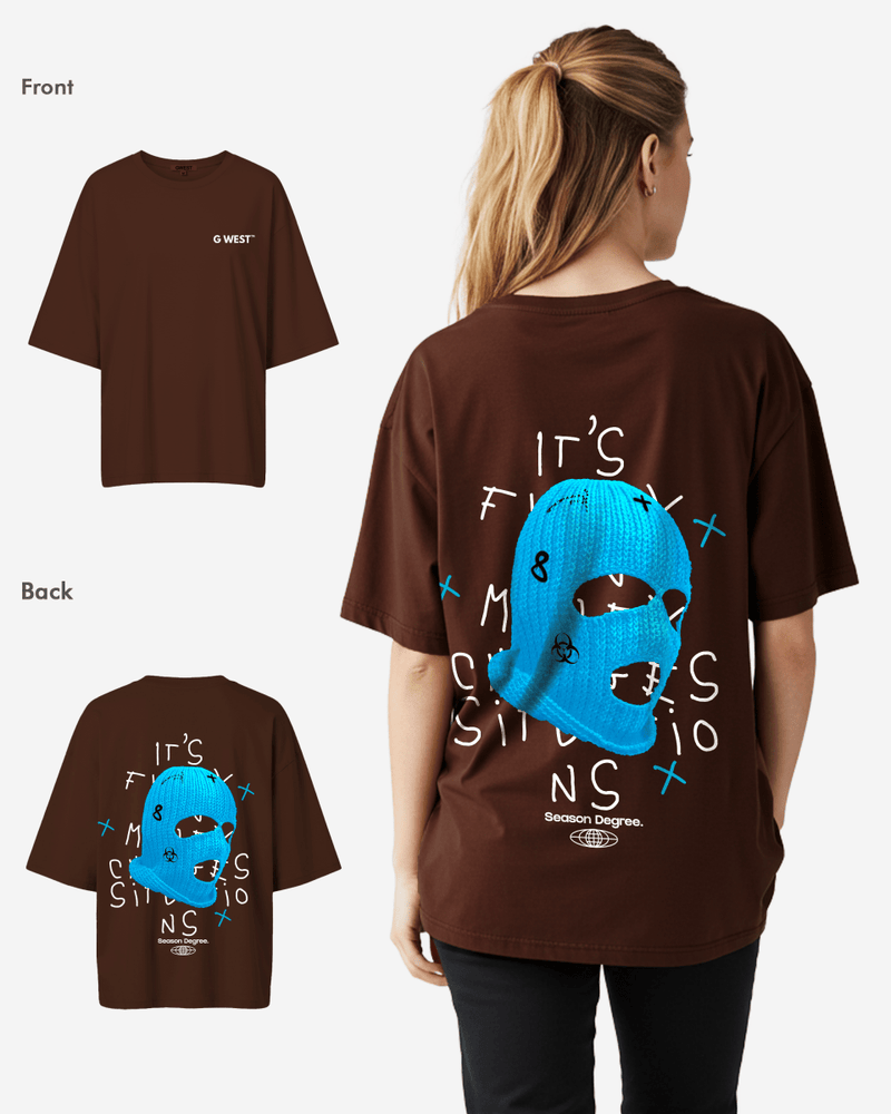 G West Oversized True Blue Ski Mask Oversized Tee -WOMEN