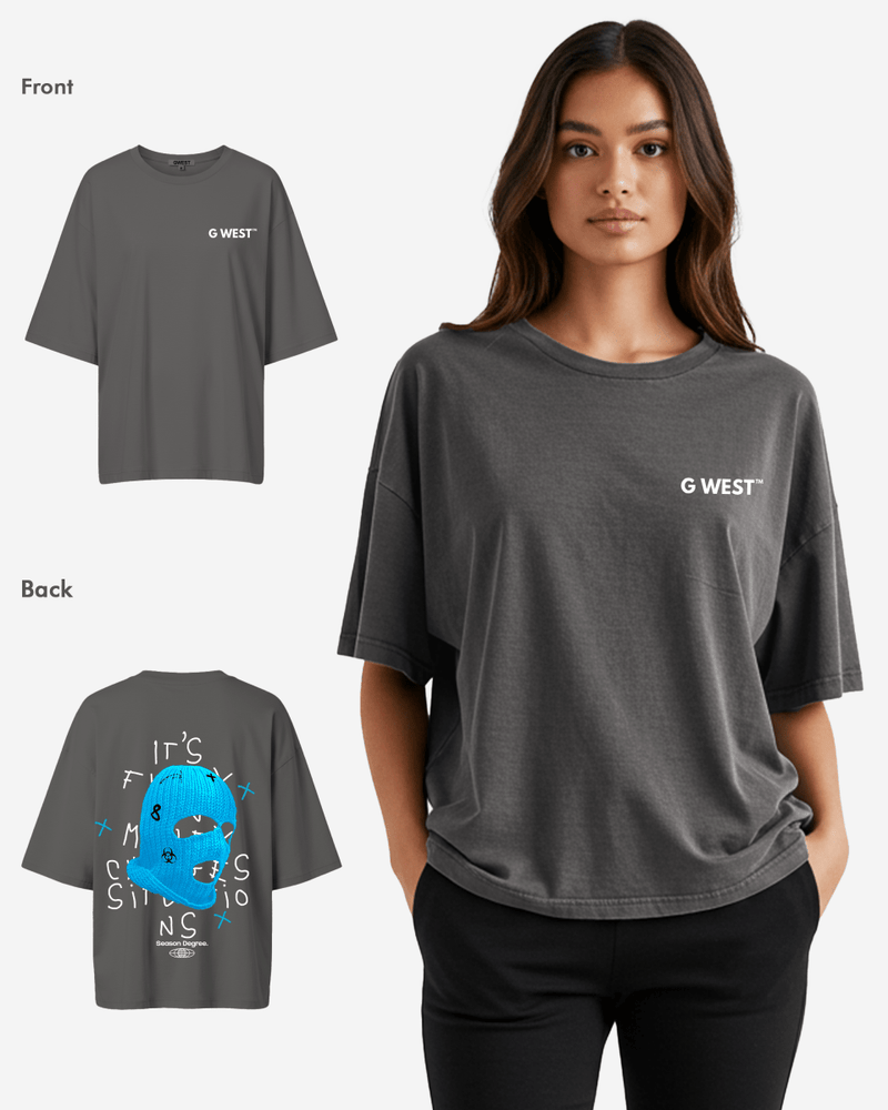 G West Oversized True Blue Ski Mask Oversized Tee -WOMEN