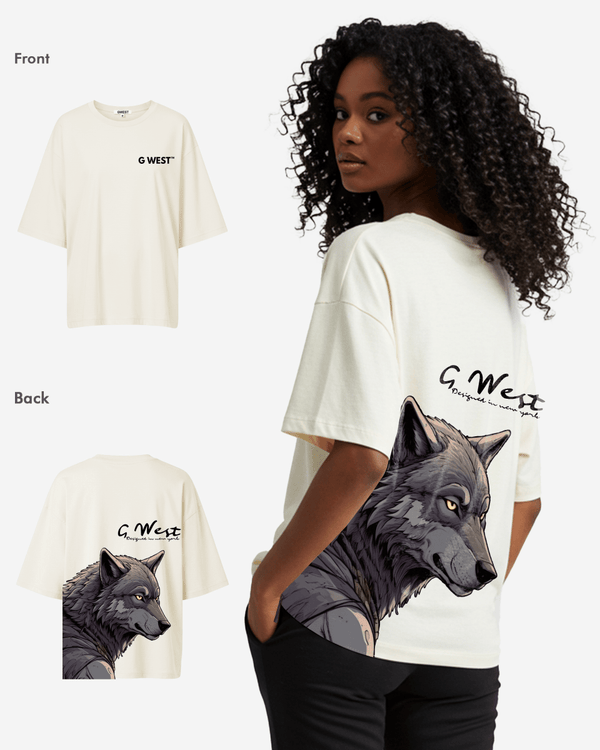 G West Oversized Wolf T Shirt -WOMEN
