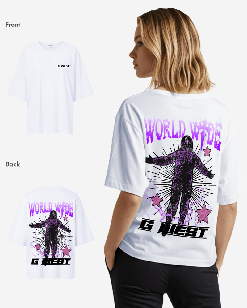 G West Oversized World Wide Star Tee -WOMEN